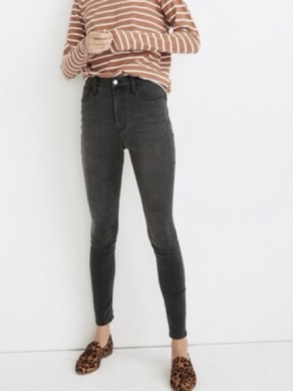 Madewell High-Rise Skinny Jeans - charcoal gray grey